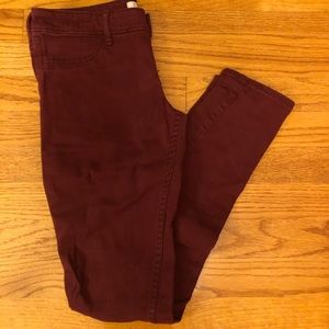 Maroon hollister skinny jeans